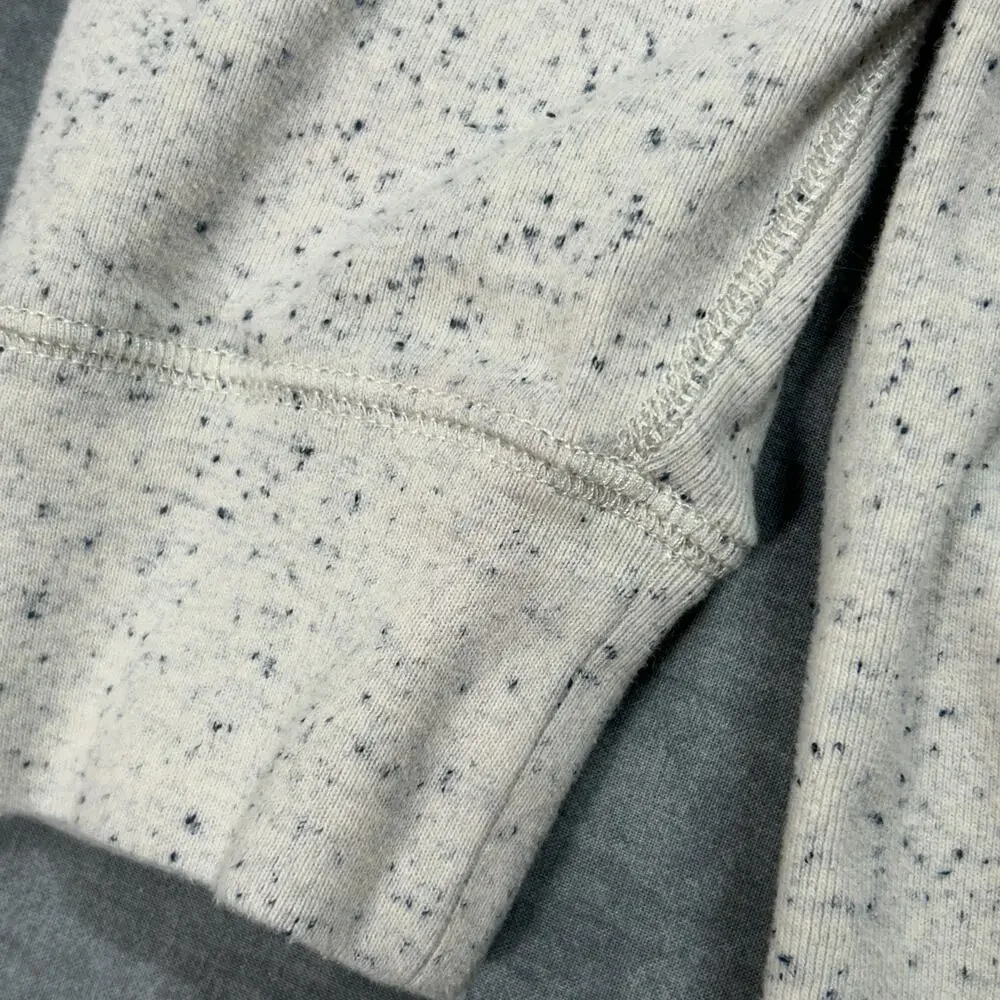 J Crew Oarsman speckled white Henley pullover heavyweight long sleeve mens XL